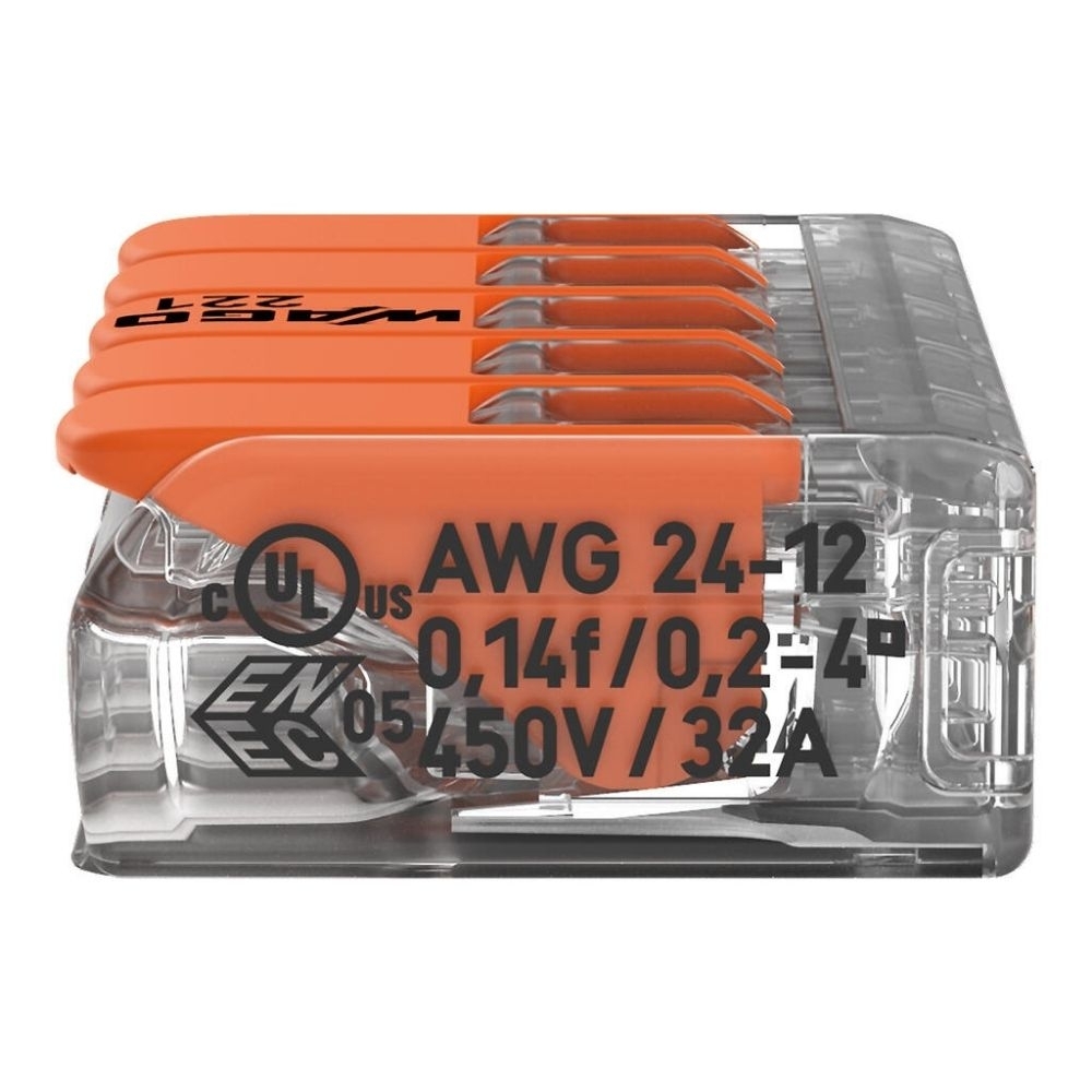CONECTOR PARA FLEX 5P 32A 450V ATE 4MM RIG COM 25 PECAS - WAGO