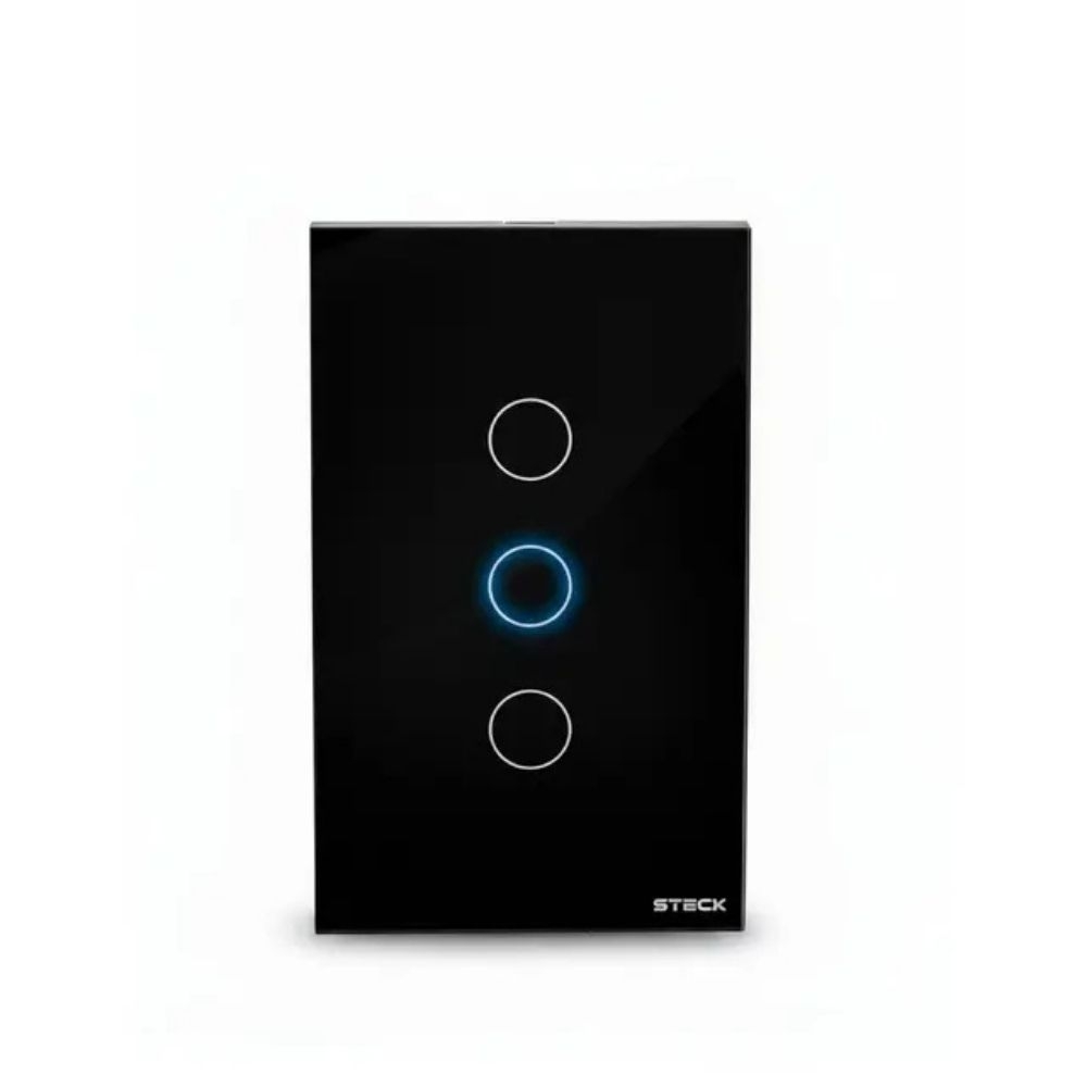 CONJUNTO 4X2 3 INTERRUPTOR TOUCH PRETO WIFI AMBIENTE CONECTADO - STECK