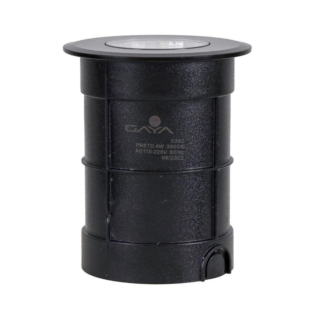 SPOT SOLO LED EMBUTIR 6W BIVOLT LUZ BRANCA 6000K 510LM PRETO COB IP67 - GAYA