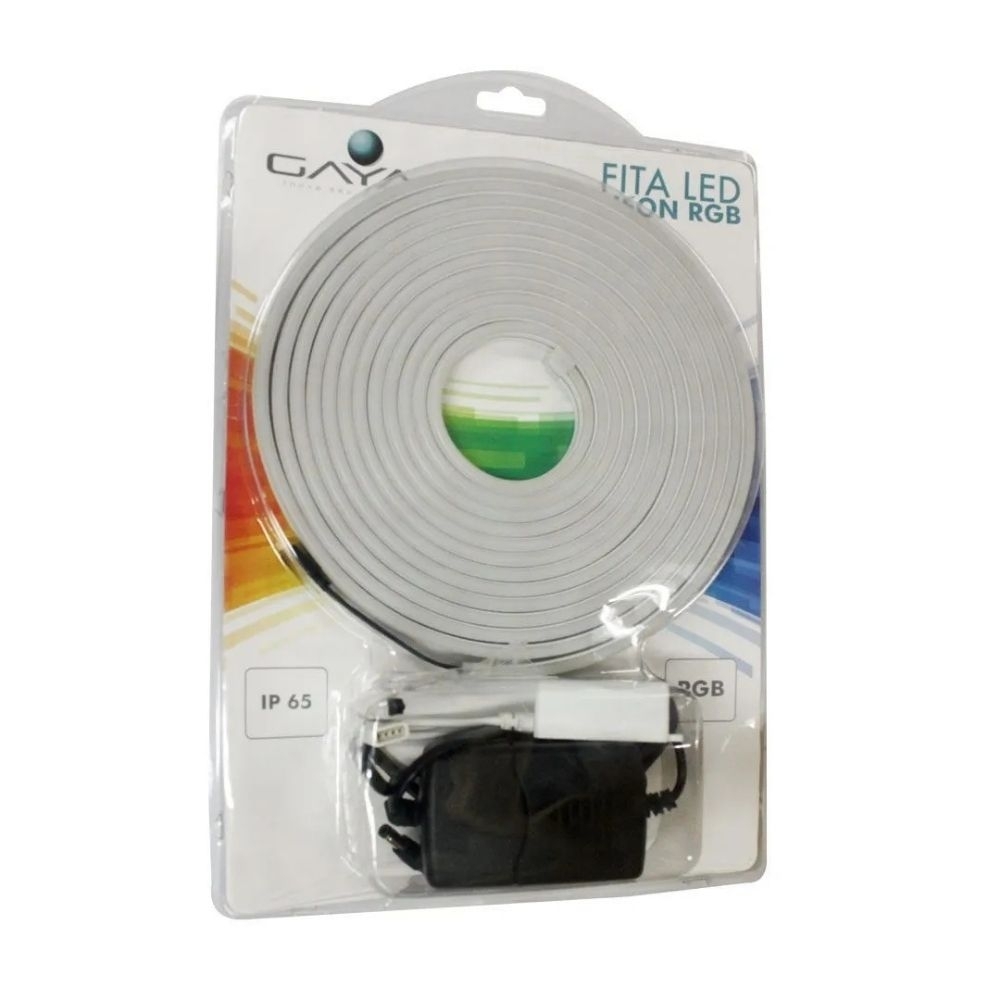 FITA LED NEON 10W/METRO 12V RGB IP65 COM 5 METROS - GAYA