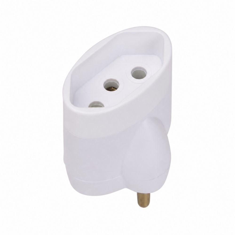 ADAPTADOR REVERSO 2 POLOS + TERRA 15A 250V BRANCO - PIAL LEGRAND