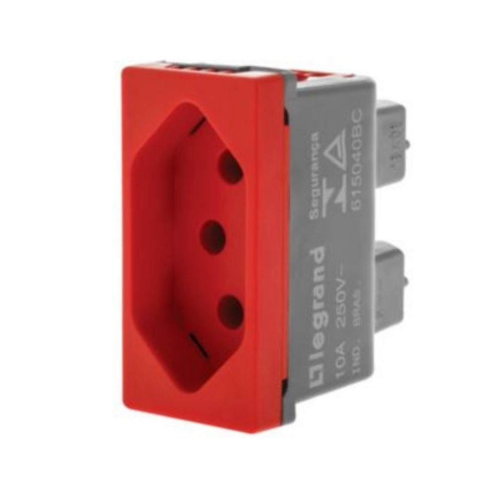 MODULO TOMADA 10A VERMELHO - PIAL PLUS+