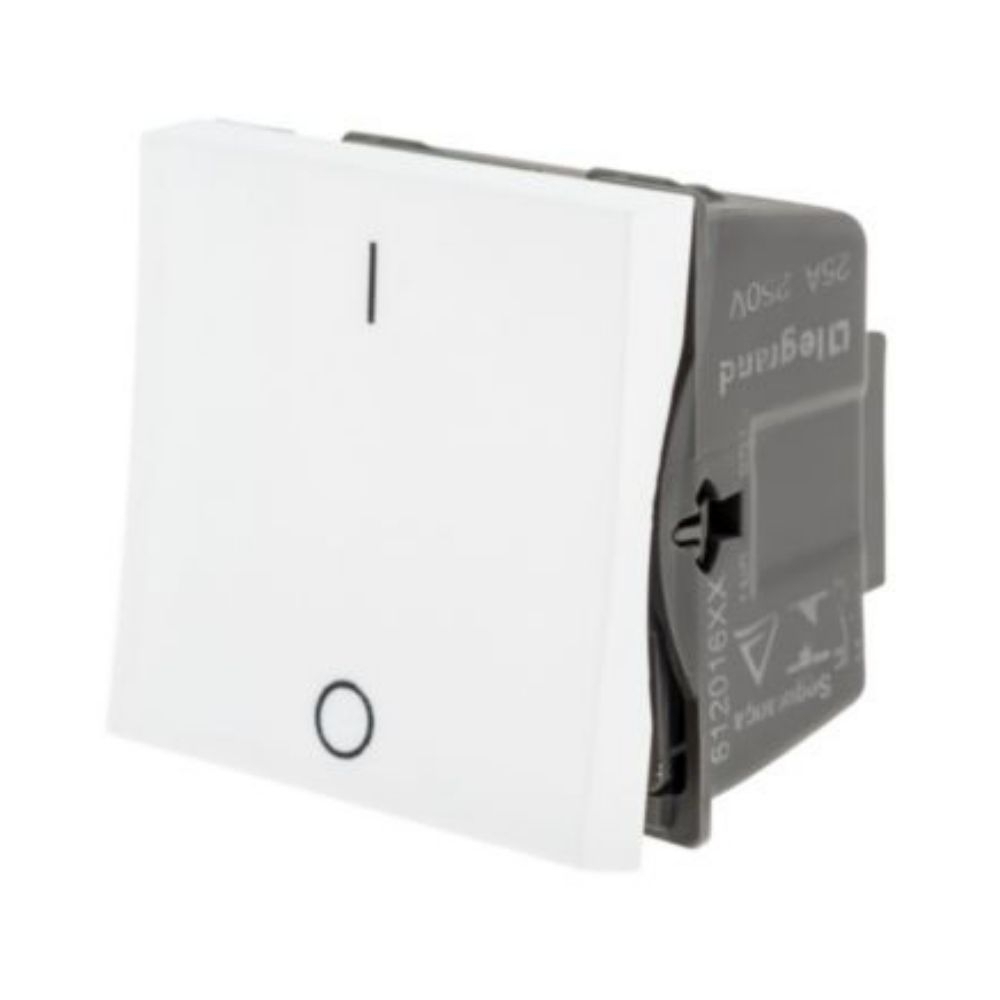 MODULO PARA 1 INTERRUPTOR BIPOLAR SIMPLES 25A 250V BRANCO - PIAL PLUS+