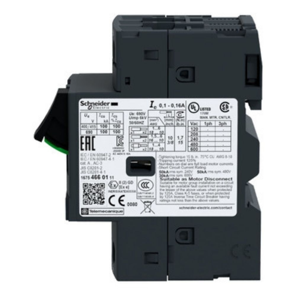 DISJUNTOR TERMOMAGNETICO TESYS GV2 1-1,6 - SCHNEIDER