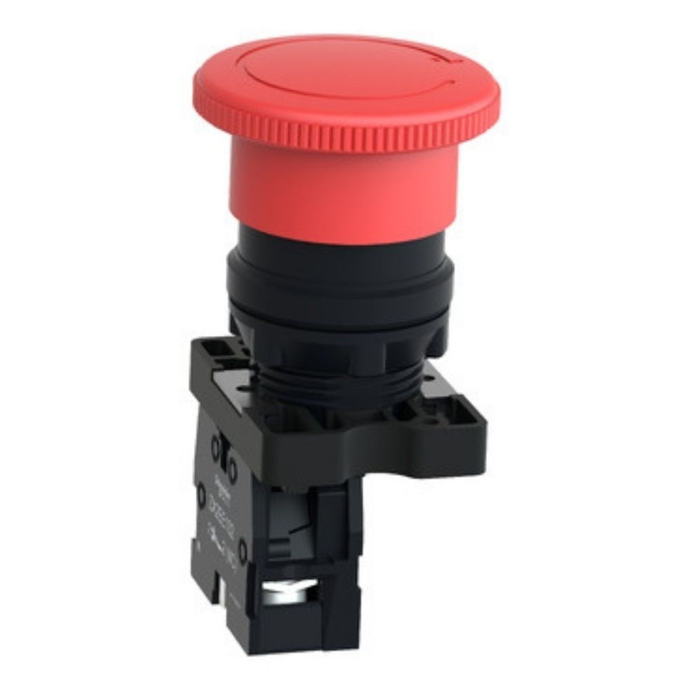 BOTAO PLASTICO EMERGENCIAL GIRO TRAVA/DESTRAVA 1NF 40MM VERMELHO - SCHNEIDER