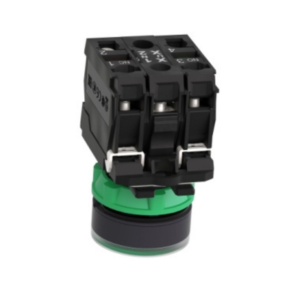 BOTAO PLASTICO ILUMINA 220VAC 1NA+1NF 22MM VERDE - SCHNEIDER