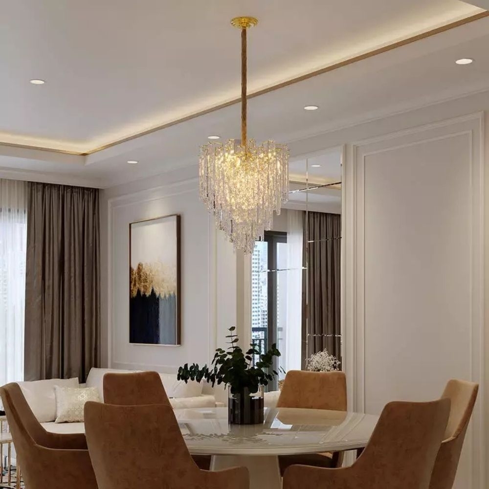 PENDENTE AURORA PARA 5 LAMPADA E14 40W BIVOLT VIDRO 92CM - BLUMENAU
