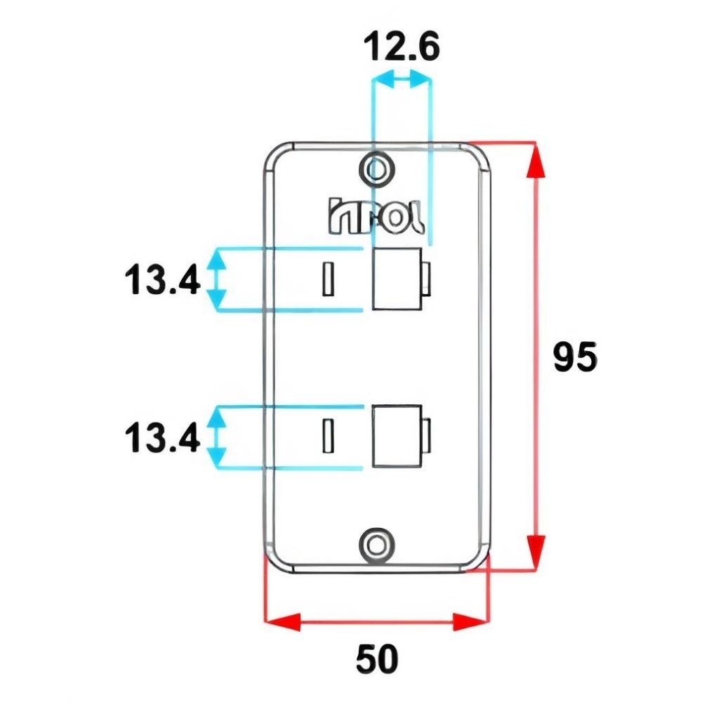 TAMPA PARA CONDULETE PVC 3/4 COM 2 FUROS RJ45 PRETO - INPOL