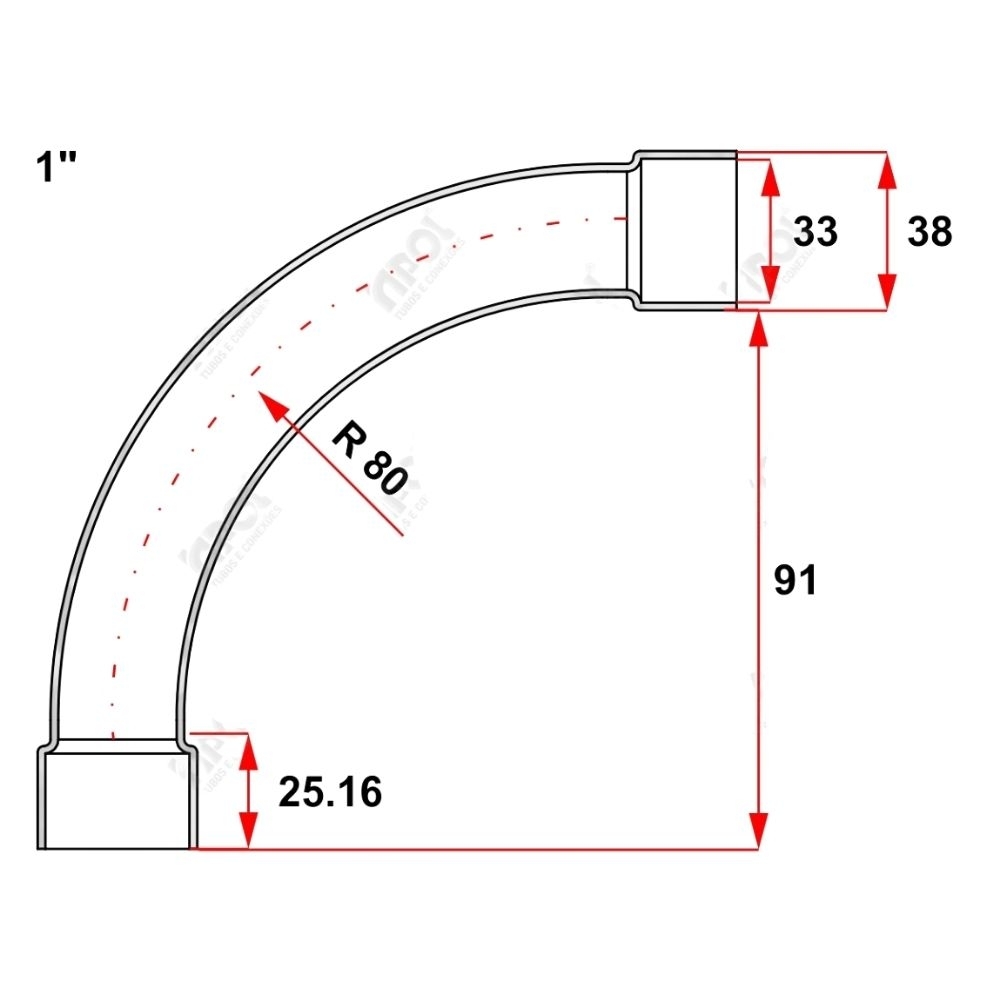 CURVA 90G 1 POLEGADA PRETO - INPOL