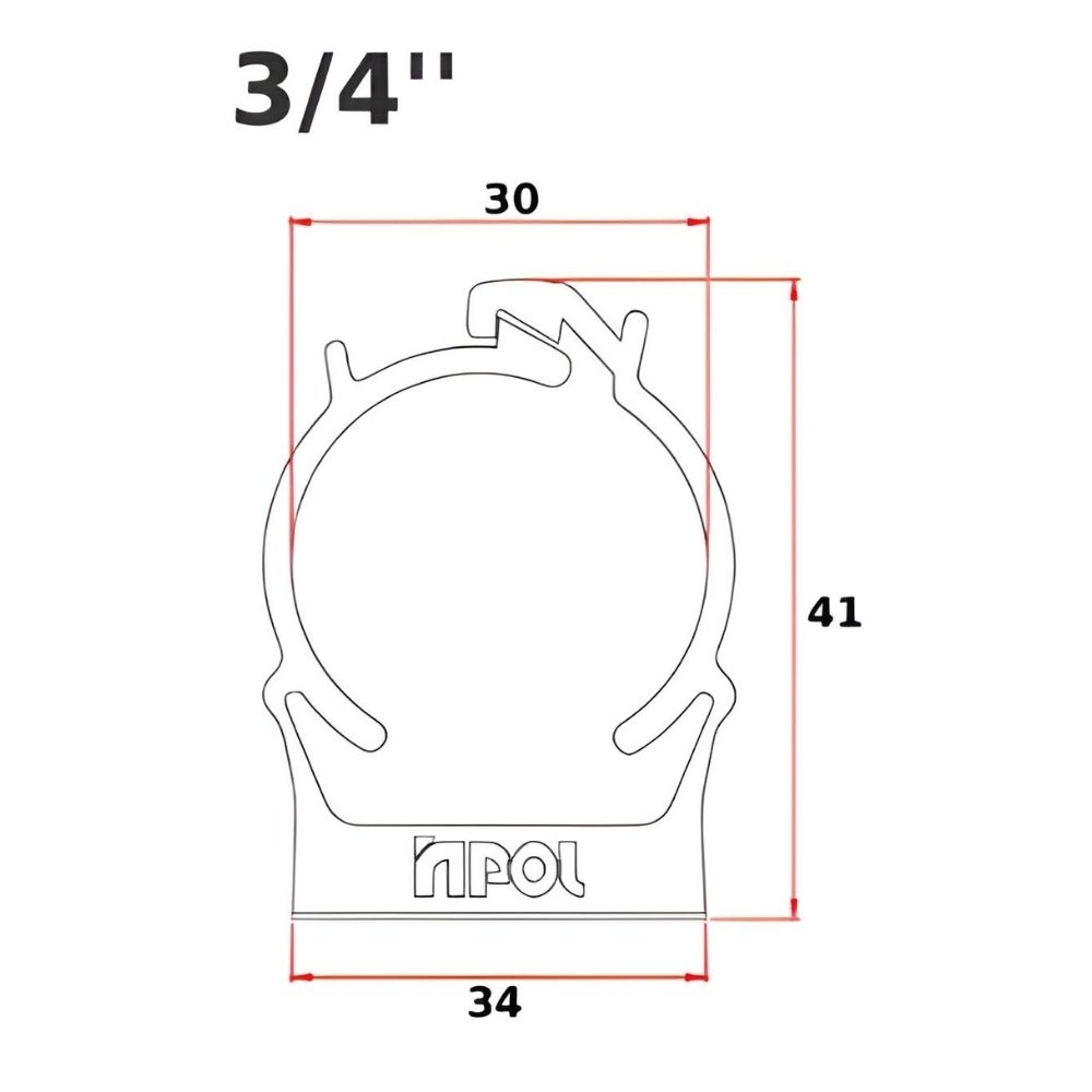 ABRACADEIRA PVC 3/4 POLEGADA PRETO - INPOL