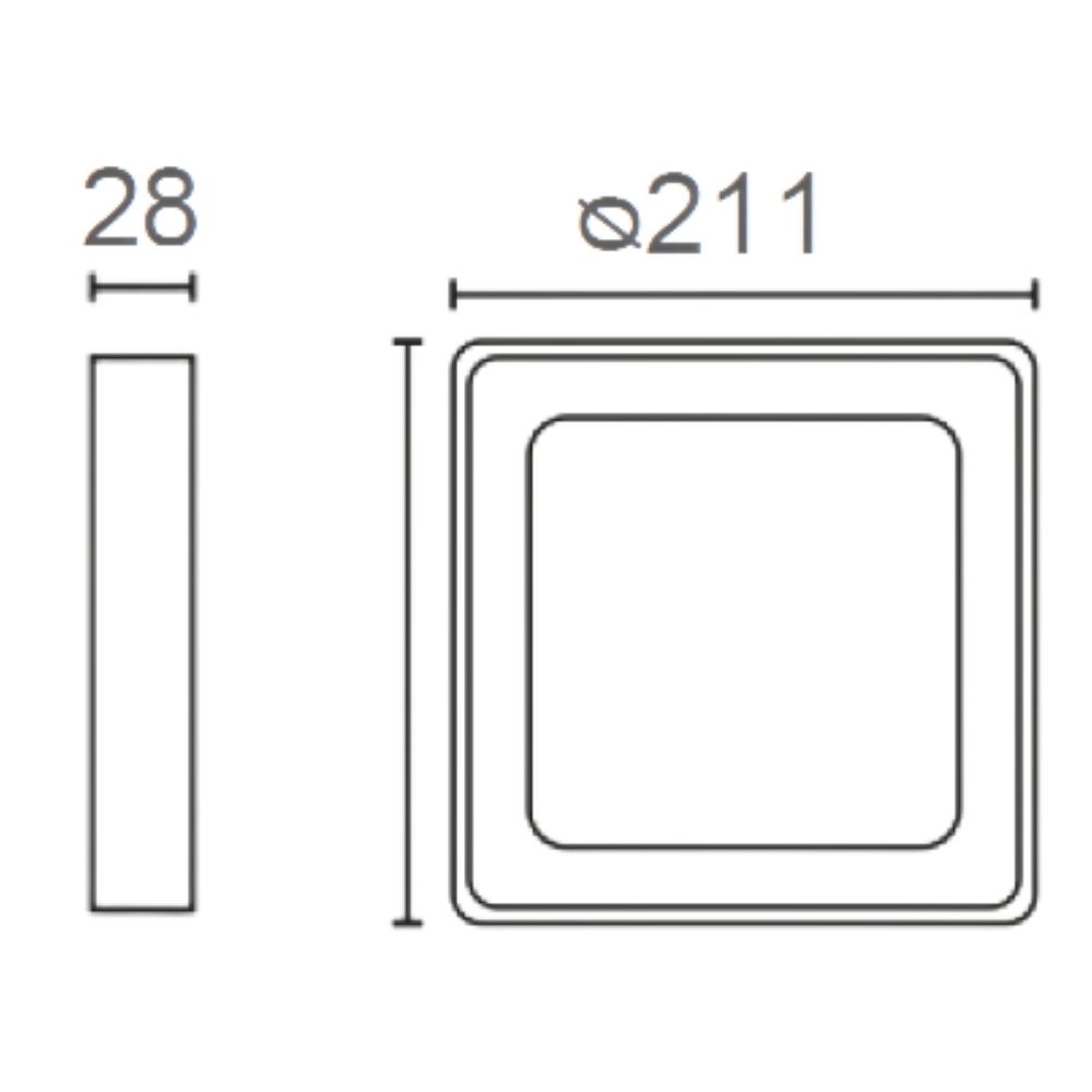 PAINEL LED SOBREPOR 18W BIVOLT LUZ NEUTRA 4000K 1440LM QUADRADO 21CM - LEDVANCE
