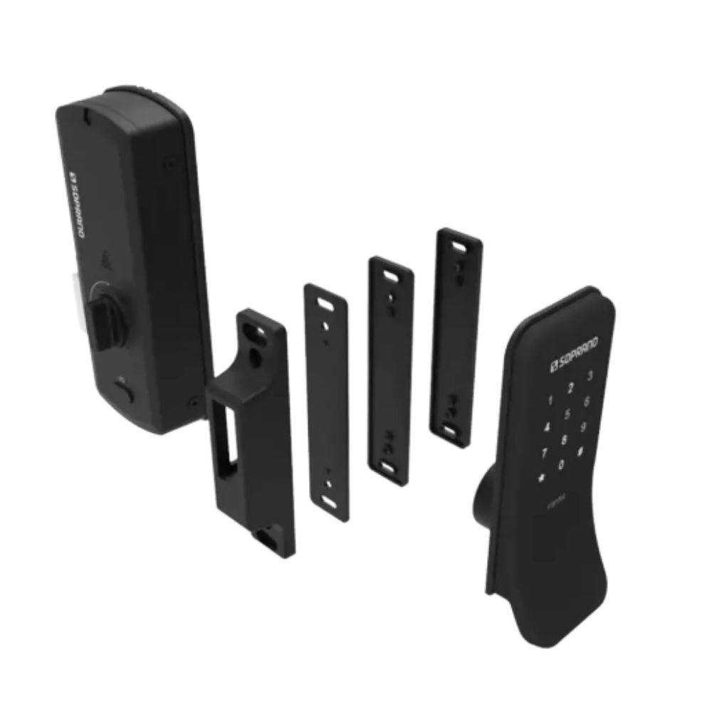 FECHADURA DIGITAL SOBREPOR PRETO - SOPRANO