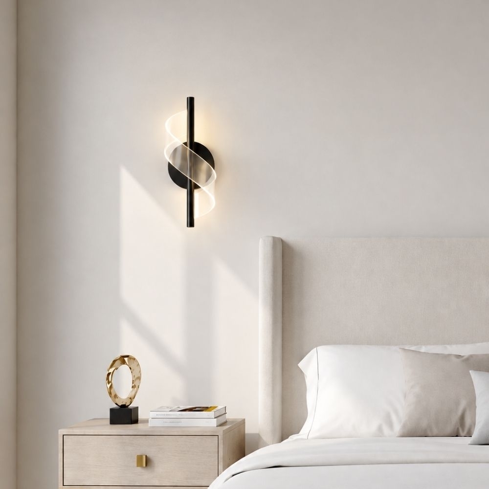 ARANDELA LED MAST 12X30 5W BIVOLT LUZ AMARELA 3000K 450LM PRETO DOURADO - SKYLIGHT