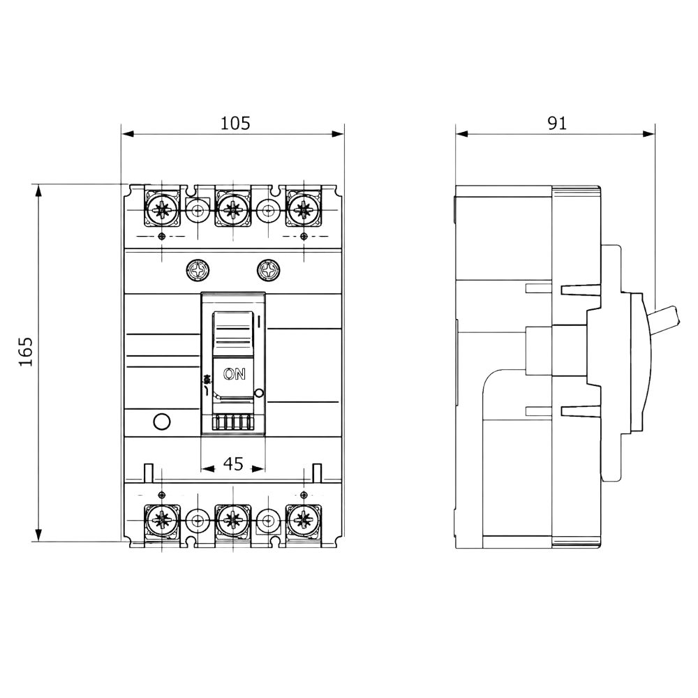 DISJUNTOR CAIXA MOLDADA TRIPOLAR FIXO 160A DL250-X - SOPRANO