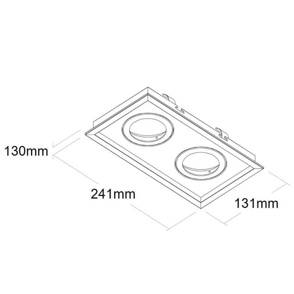 SPOT EMBUTIR PARA 2 LAMPADA PAR20 PRETO QUADRADO MICRO BORDA - BELLA LUCE