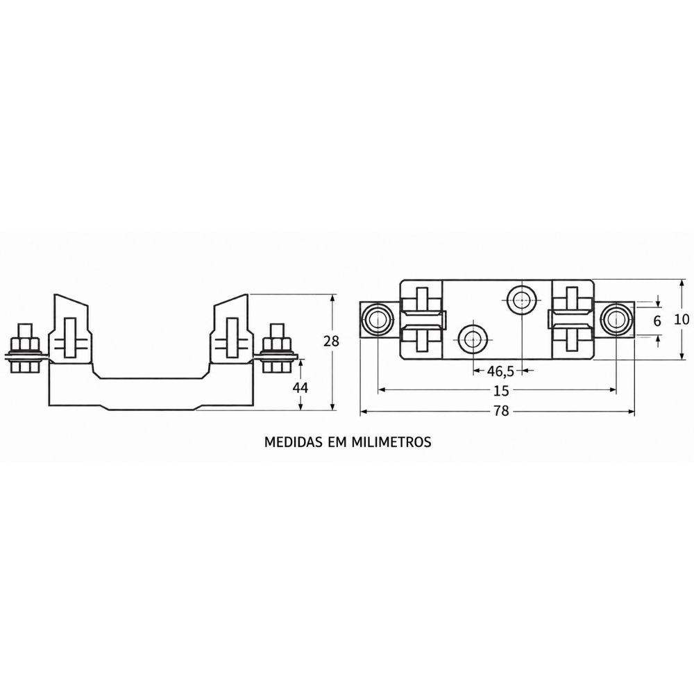 BASE P/FUSIVEL NH00 UNIPOLAR