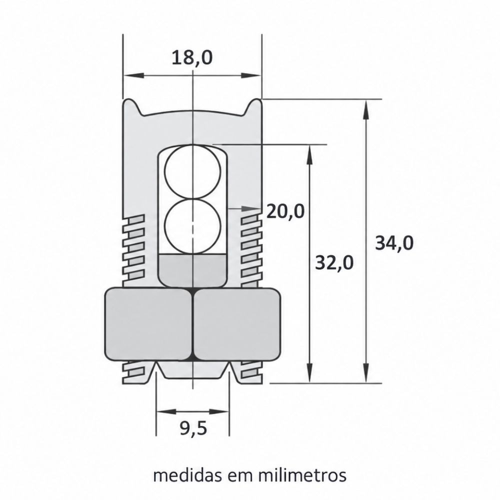 CONECTOR SPLITBOLT 50MM COM 3 PECAS - INTELLI
