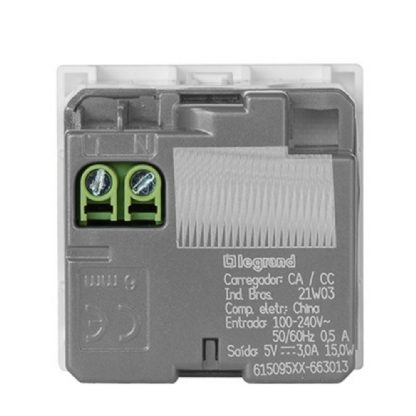 MODULO TOMADA COM 2 USB TIPO A + C 3A BRANCO PIAL PLUS+ - LEGRAND