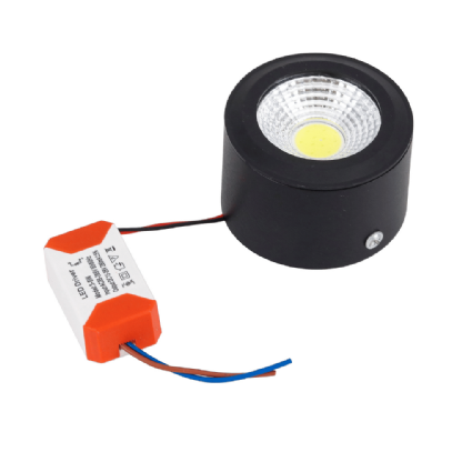 SPOT LED REFLEX SOBREPOR 5W BIVOLT LUZ AMARELA 3000K 350LM PRETO - GAYA