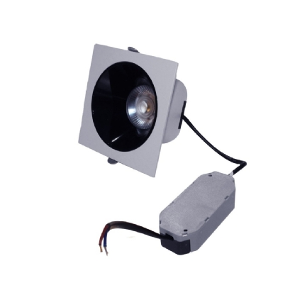 SPOT LED MIRA QUADRADO 7W BIVOLT LUZ AMARELA 2700K 700LM 24G BRANCO E PRETO - GAYA