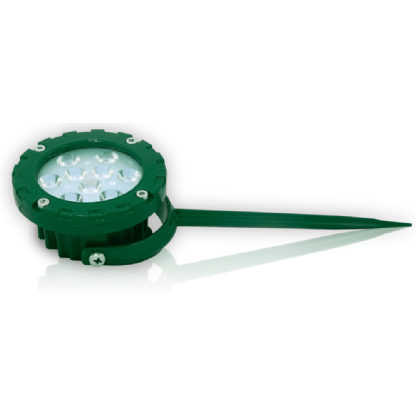 ESPETO LED 8W BIVOLT LUZ AMARELA 3000K 1000LM 45 GRAUS PLASTICO VERDE IP65 - ILUCTRON