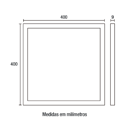 PAINEL LED EMBUTIR 32W BIVOLT 6500K QUADRADO 40CM DRYWALL - BLUMENAU
