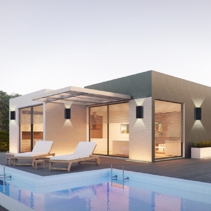 ARANDELA ALUMINIO PARA 2 LAMPADA GU10 PRETO MICRO - IDEAL LUSTRES