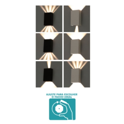 ARANDELA LED MAGIK 10W LUZ AMARELA 3000K BRANCO IP65 - GAYA