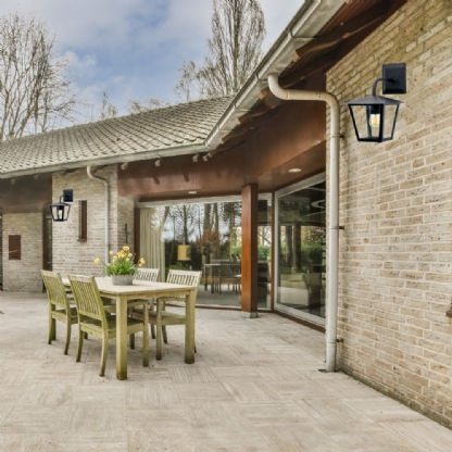 ARANDELA COLONIAL QUADRADA MEDIA  PARA 1 LAMPADA E27 PRETO MICRO - IDEAL LUSTRES