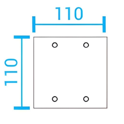 PLACA 4X4 PARA PISO UNHA 2 POSTOS TOMADA QUADRADA LATAO - OLIVO