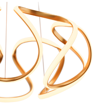 PENDENTE LED HORIZON BOMBAIM 60W LUZ AMARELA 3000K 4800LM GOLD - HEVVY