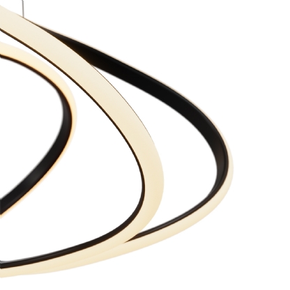 PENDENTE LED HORIZON SEUL 55W LUZ AMARELA 3000K 4400LM PRETO - HEVVY