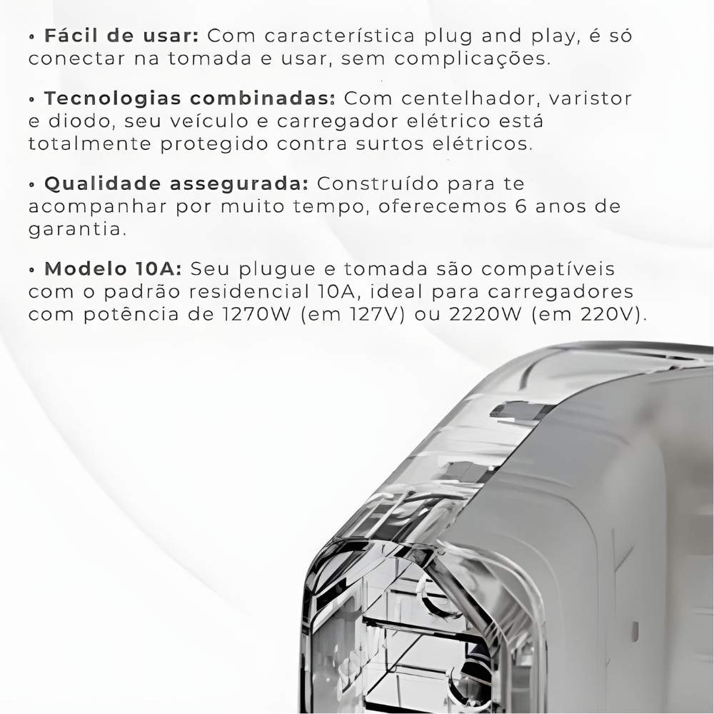 PROTETOR DE SURTO PARA MOTO E BIKE ELETRICA 10A MOBI - CLAMPER