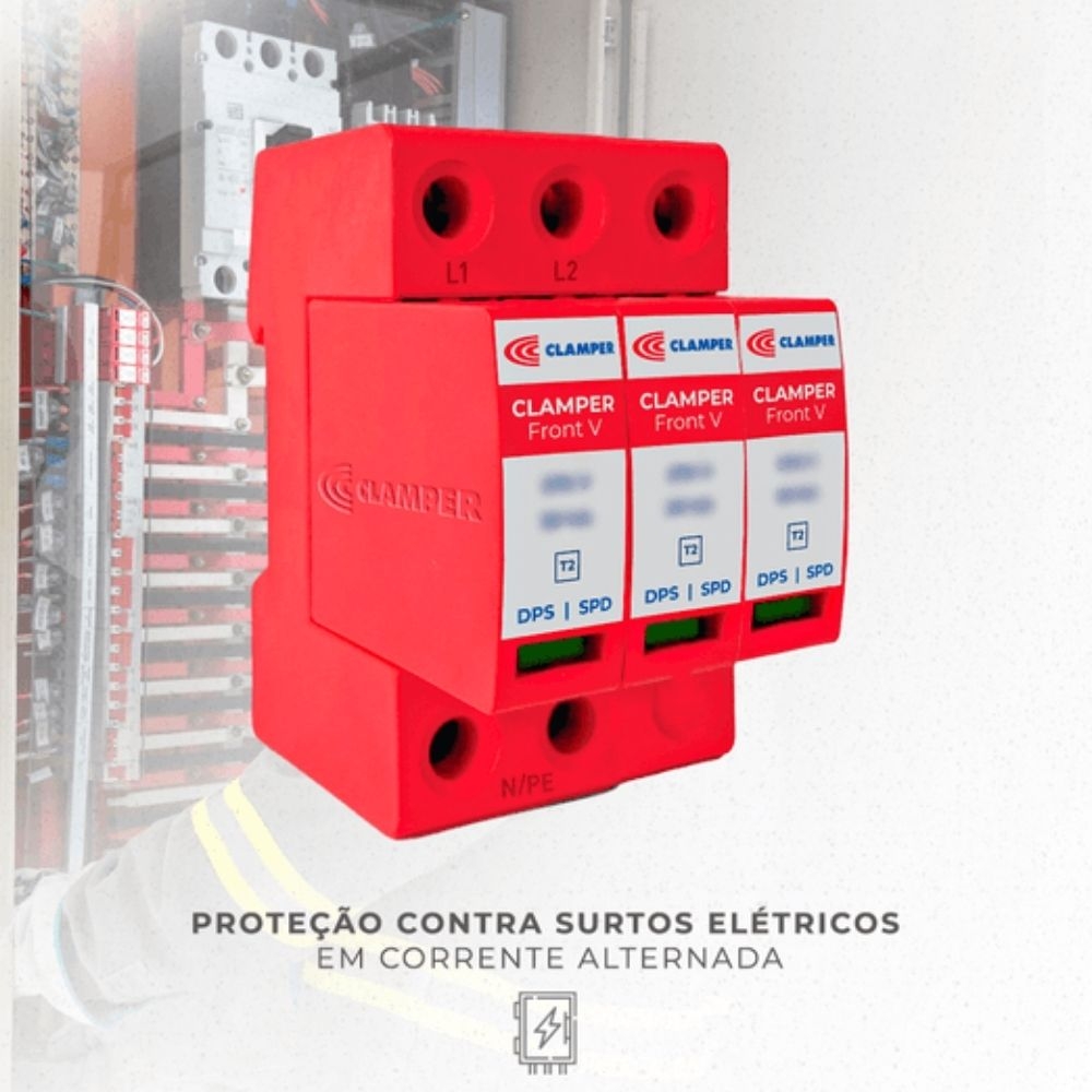 PROTETOR DE SURTO FRONT V 3P TRIPOLAR 275V 20KA CLASSE 2 - CLAMPER