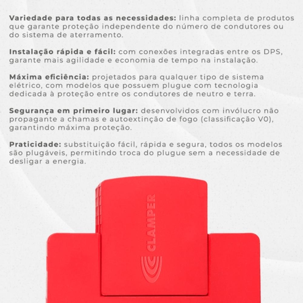 PROTETOR DE SURTO FRONT V 3P TRIPOLAR 275V 20KA CLASSE 2 - CLAMPER