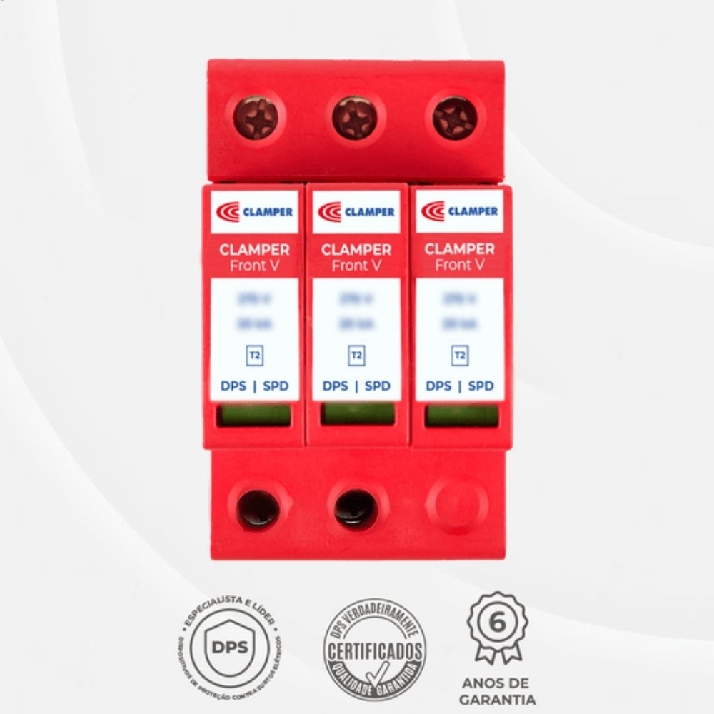 PROTETOR DE SURTO FRONT V 3P TRIPOLAR 275V 20KA CLASSE 2 - CLAMPER