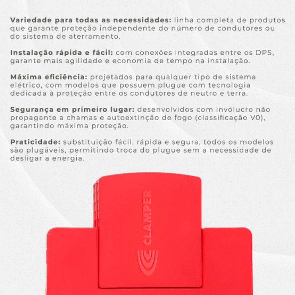 PROTETOR DE SURTO FRONT V 3P TRIPOLAR 275V 45KA CLASSE 2 - CLAMPER