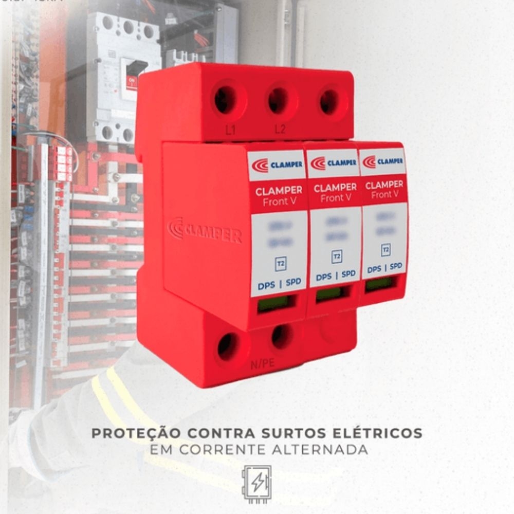 PROTETOR DE SURTO FRONT V 3P TRIPOLAR 275V 45KA CLASSE 2 - CLAMPER