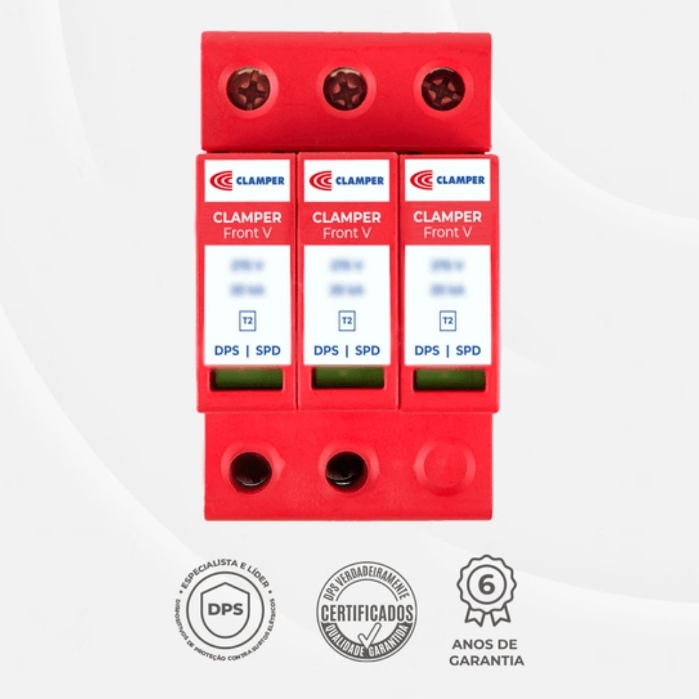 PROTETOR DE SURTO FRONT V 3P TRIPOLAR 275V 45KA CLASSE 2 - CLAMPER