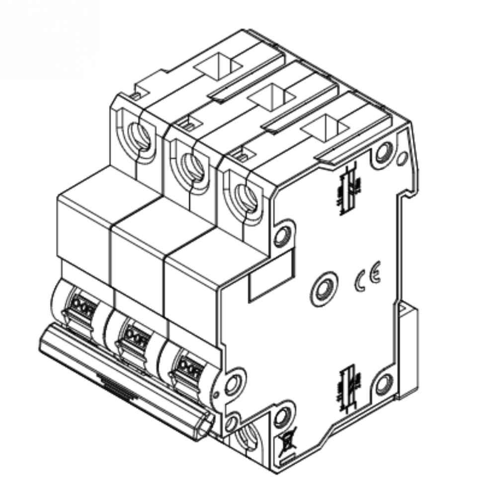DISJUNTOR DIN 3 POLO 50A 5KA CURVA C - WEG