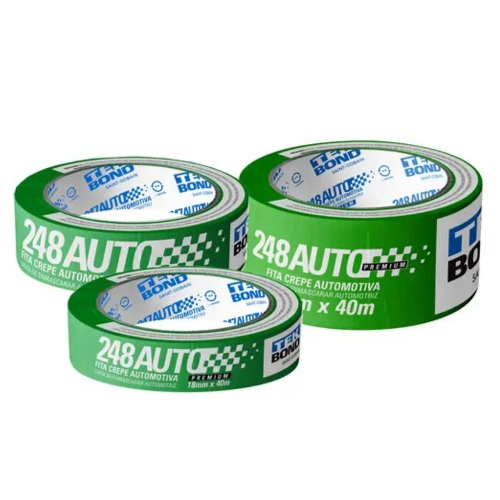 FITA CREPE 24MMX40M VERDE AUTOMOTIVA - TEKBOND