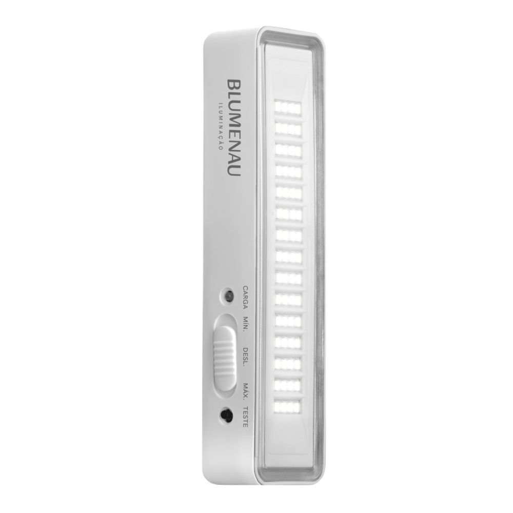 LUMINARIA LED EMERGENCIA 60LED 4W 6500K 150/300 LUMENS BIVOLT BRANCO - BLUMENAU