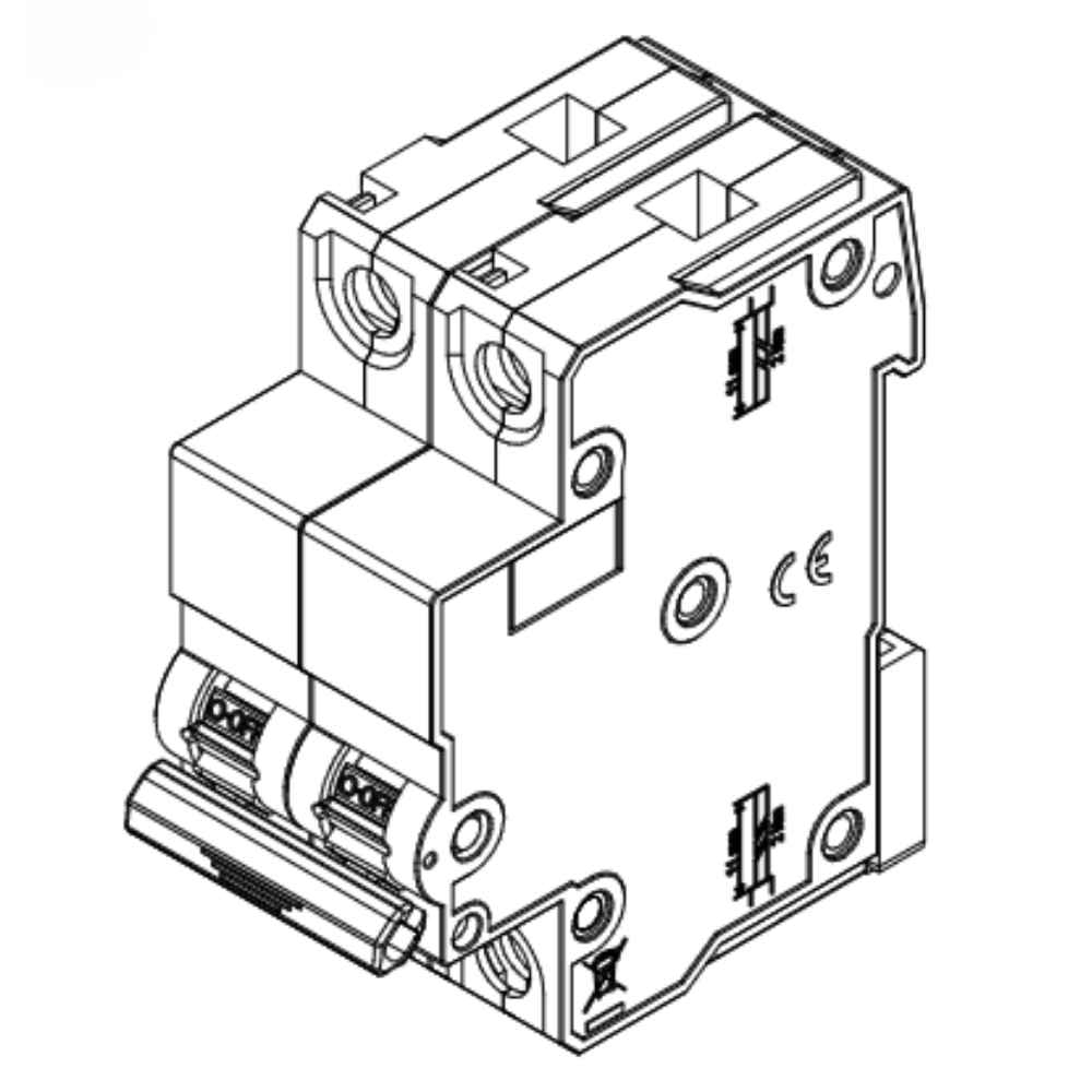 DISJUNTOR DIN 2 POLO 50A 5KA CURVA C - WEG