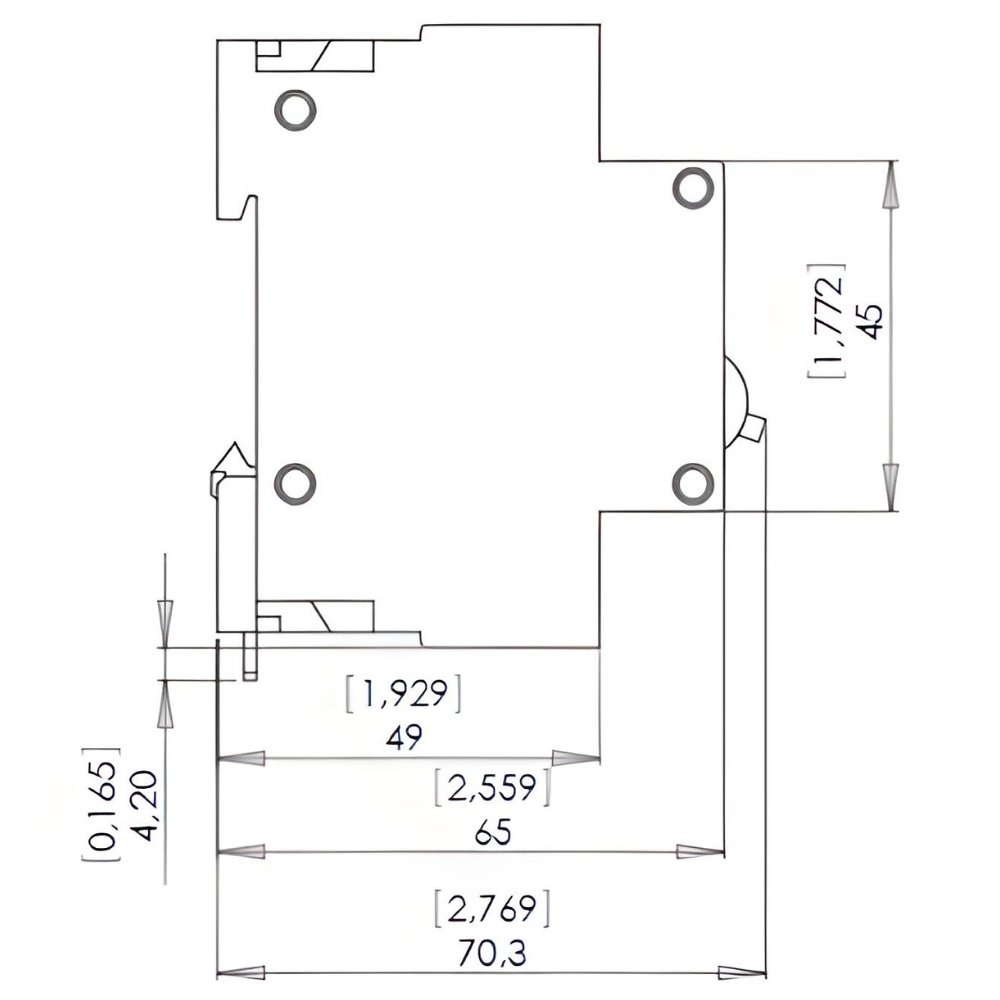 DISJUNTOR DIN 1 POLO 70A 5KA CURVA C - WEG