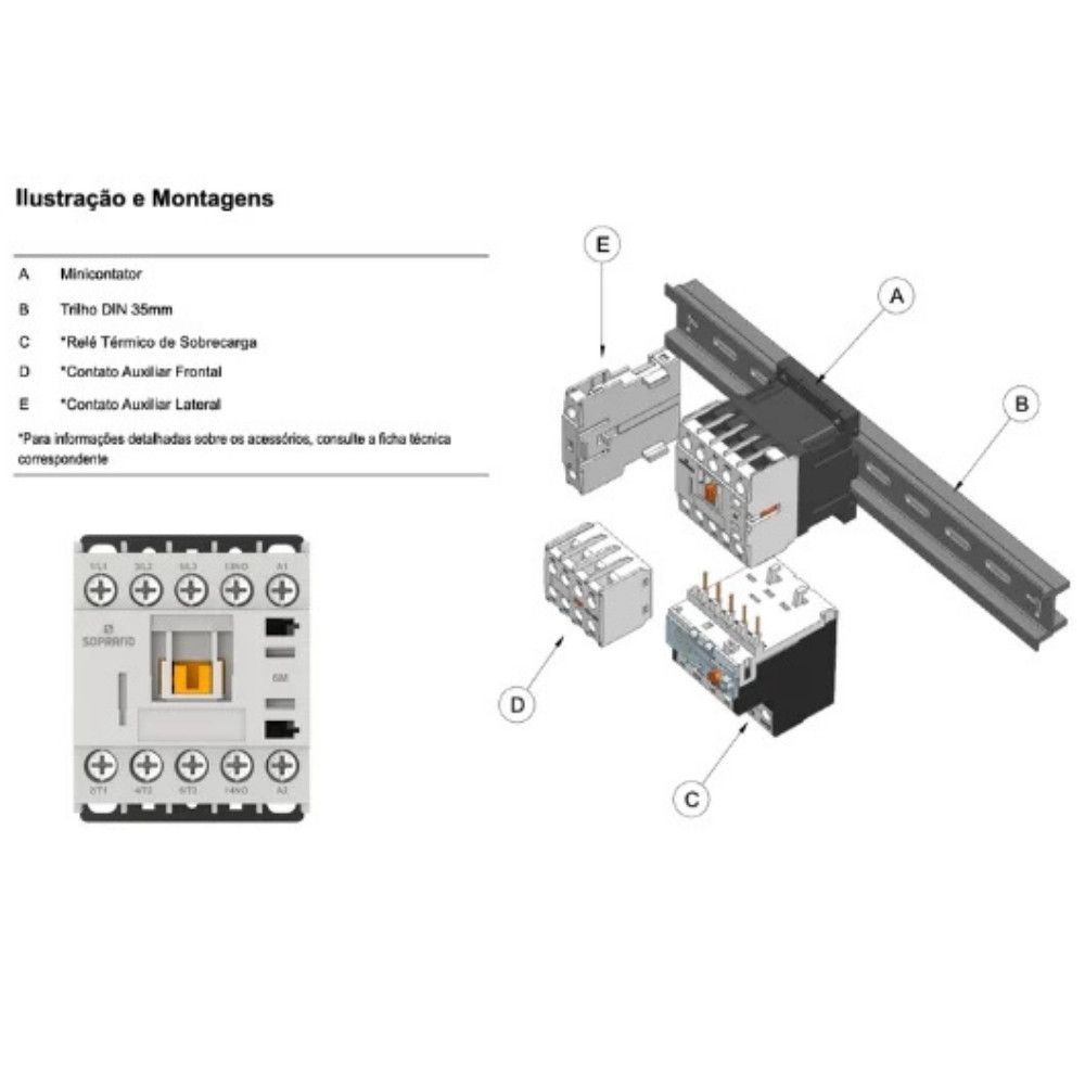 MINI CONTATOR 6A 1NA 220V - SOPRANO