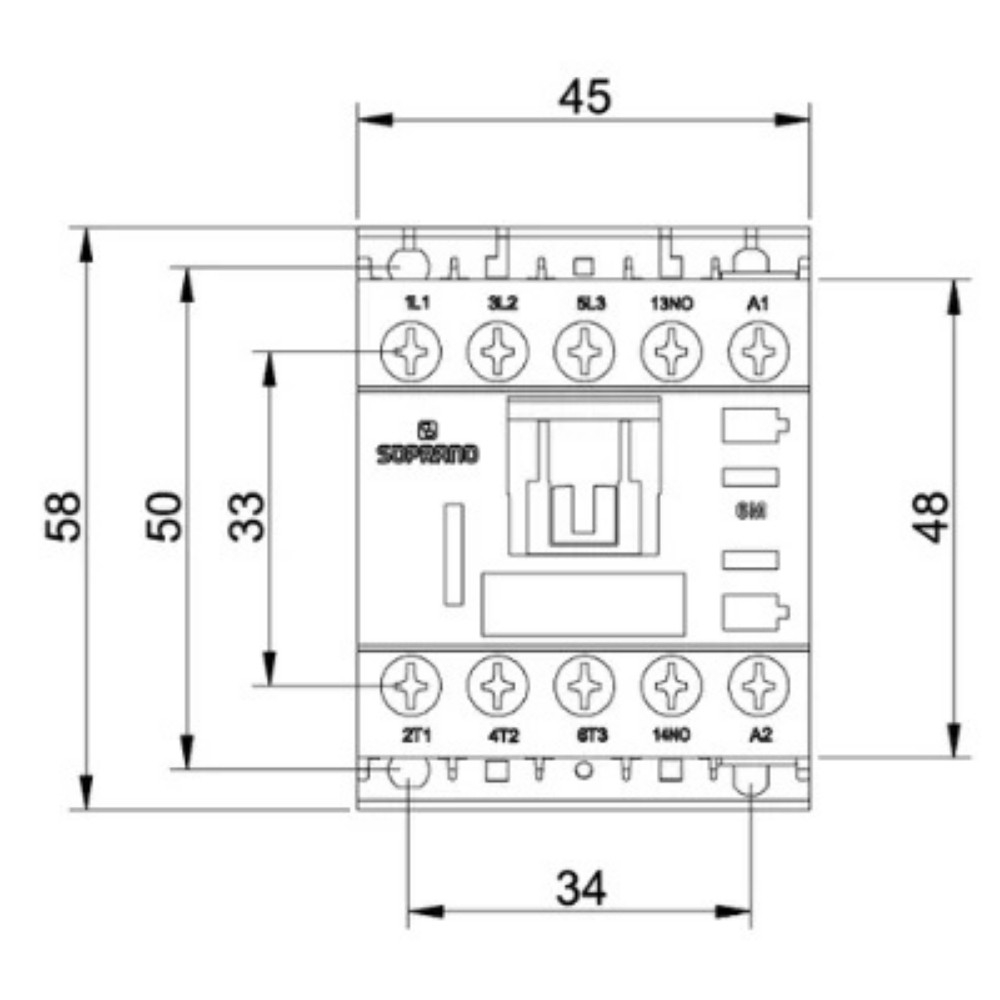 MINI CONTATOR 6A 1NA 220V - SOPRANO