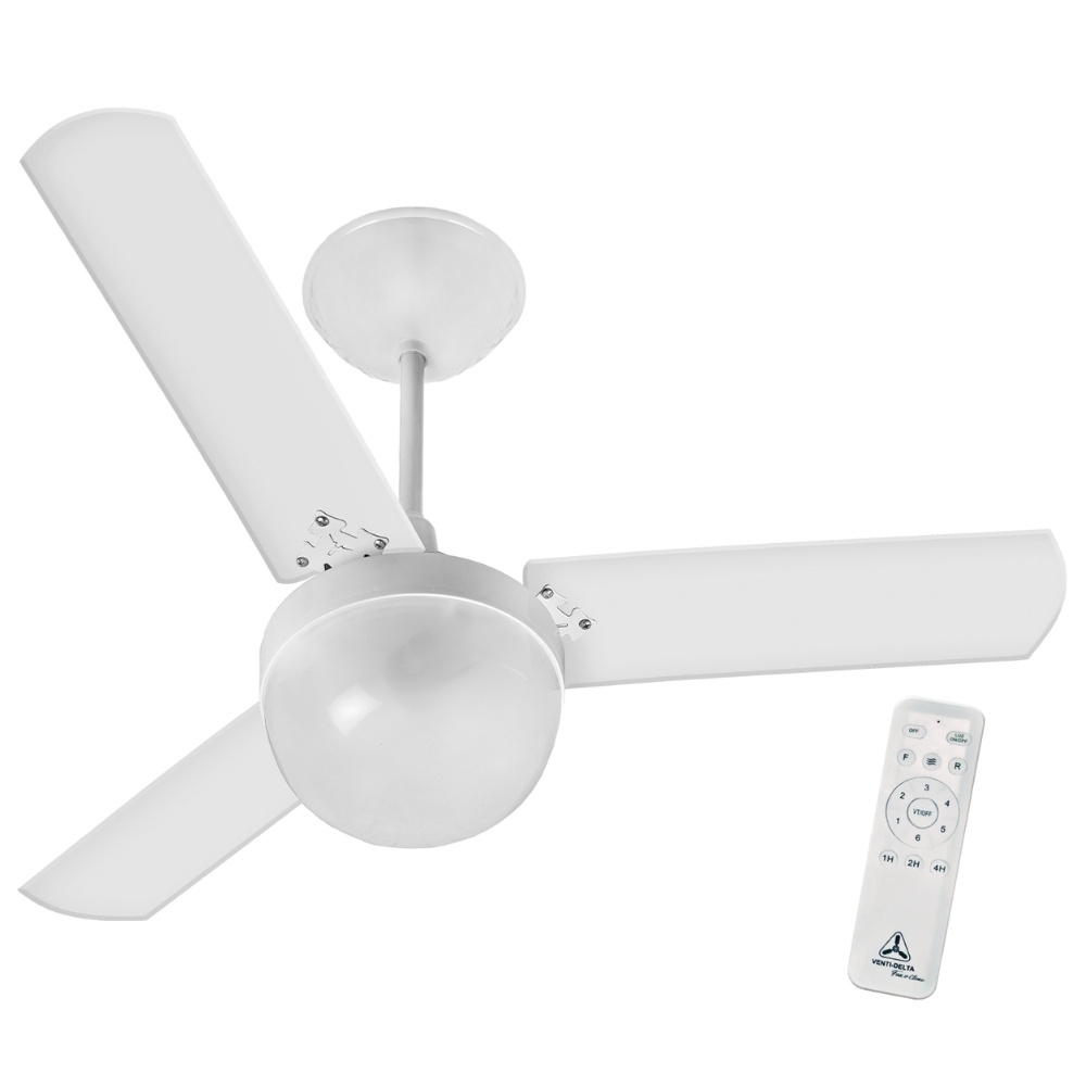 VENTILADOR INVERTER ULTRA LED TETO 3 PAS 55W BIVOLT BRANCO COM CONTROLE - VENTI-DELTA