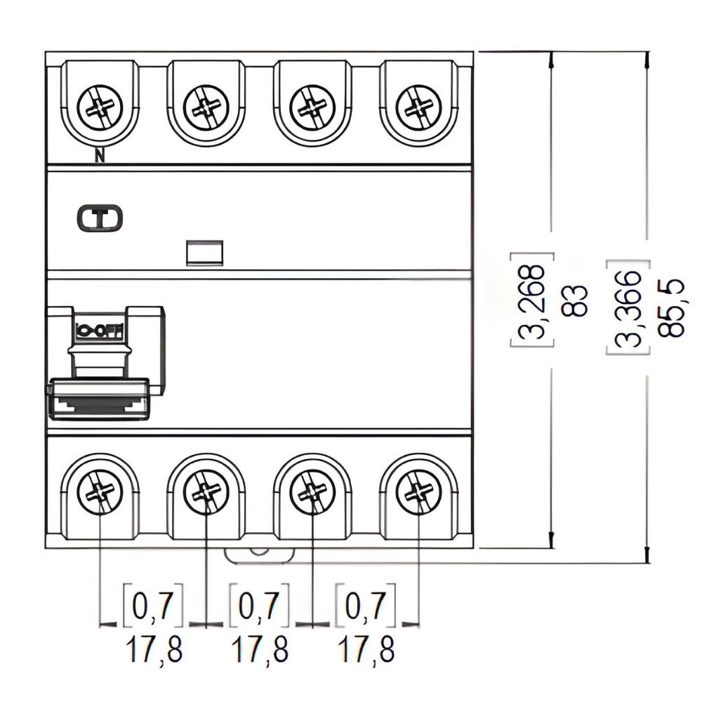 INTERRUPTOR DIFERENCIAL DR 4 POLO 100A 30MA CLASSE AC - WEG