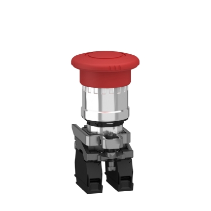 BOTAO METALICO 22MM SOCO GIR/TRAVA 40MM VERMELHO NF - SCHNEIDER