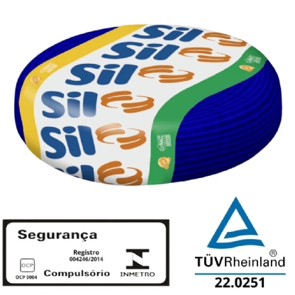 CABO FLEXIVEL 2,5MM AZUL ESCURO 750V ROLO COM 100 METROS - SIL